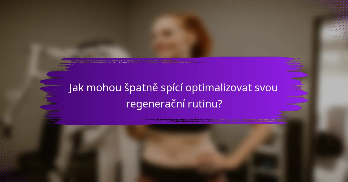 Jak mohou špatně spící optimalizovat svou regenerační rutinu?