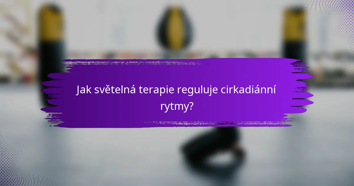 Jak světelná terapie reguluje cirkadiánní rytmy?