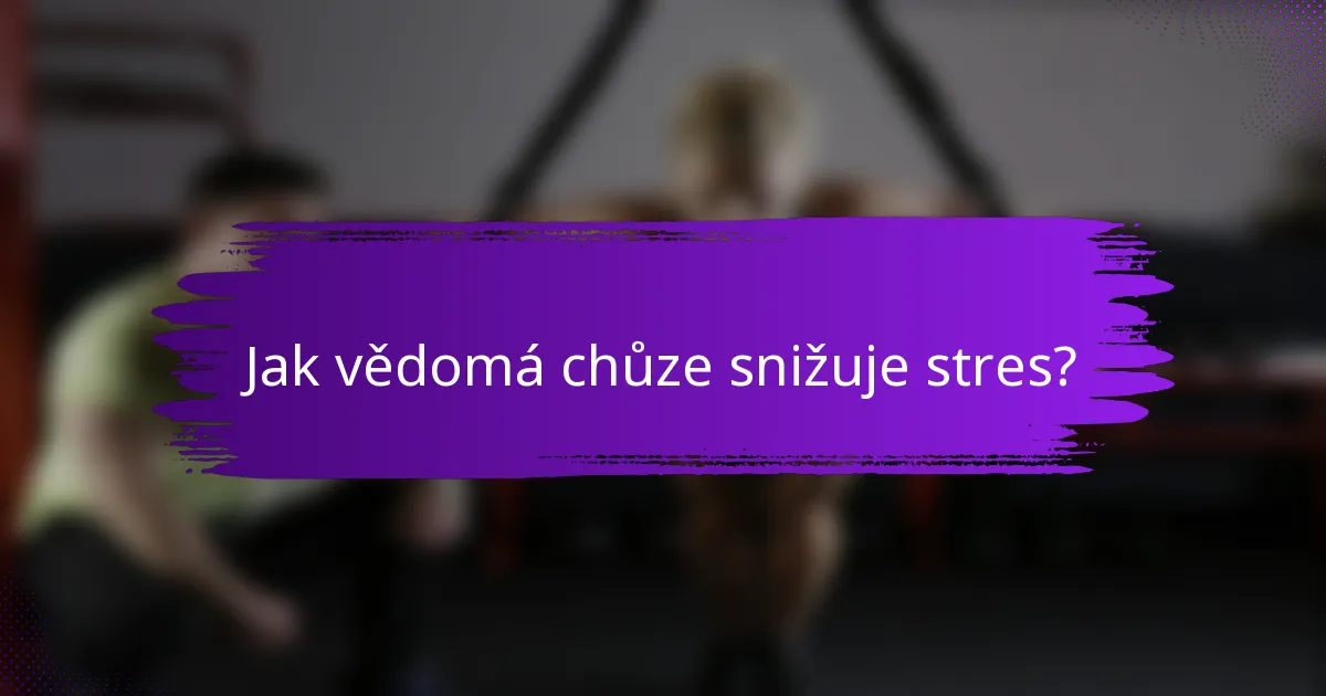 Jak vědomá chůze snižuje stres?