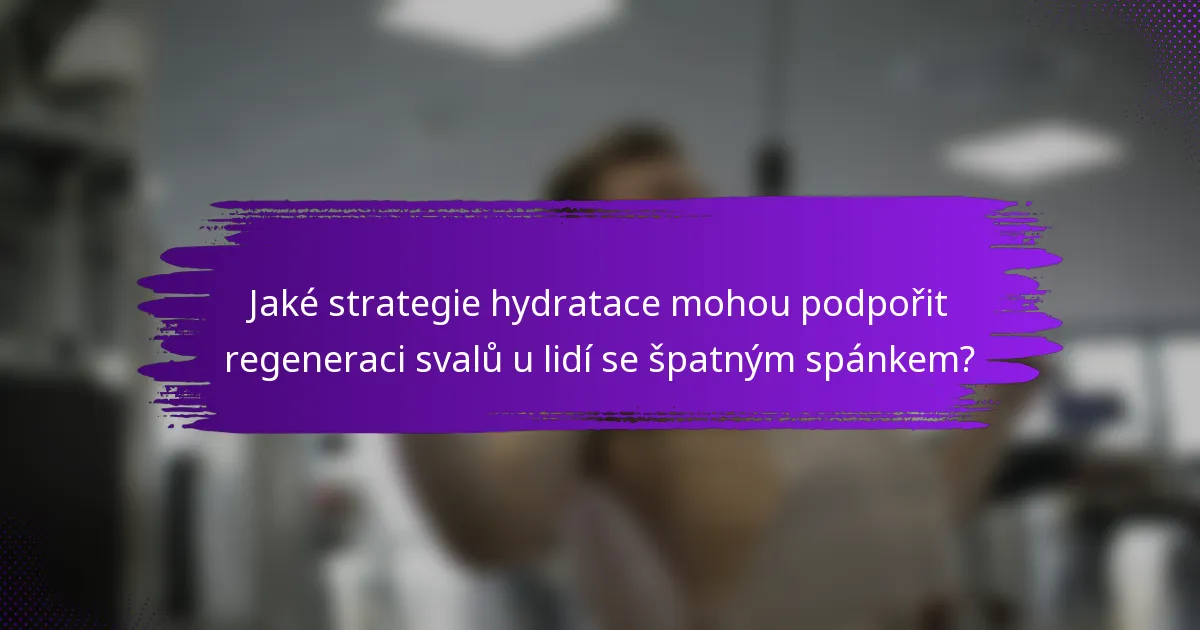 Jaké strategie hydratace mohou podpořit regeneraci svalů u lidí se špatným spánkem?