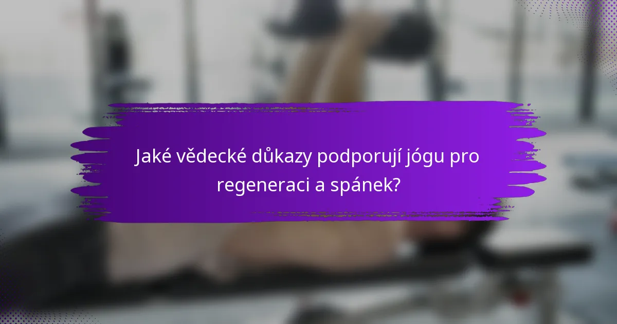 Jaké vědecké důkazy podporují jógu pro regeneraci a spánek?